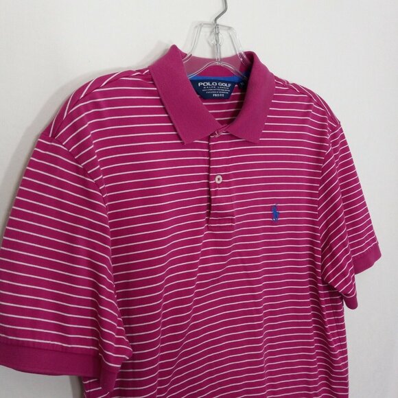 Polo Shirt Men's Medium Golf Ralph Lauren Summer Pima Cotton Pro Fit Pink - Picture 6 of 10
